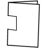 Diagram showing a rectangular shape cut from the folded edge of the square piece of paper.