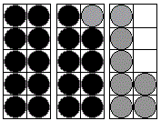 This image shows three tens frames, two with 10 dots and one with 7 dots.