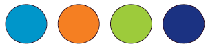 A row of four circles.