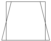 A trapezium overlapping a square.