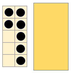 Image of 2 tens frames showing 7 + ?. The second tens frame is masked.