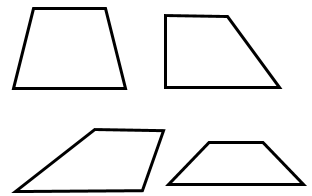 Quadrilateral trapezoidal shapes.